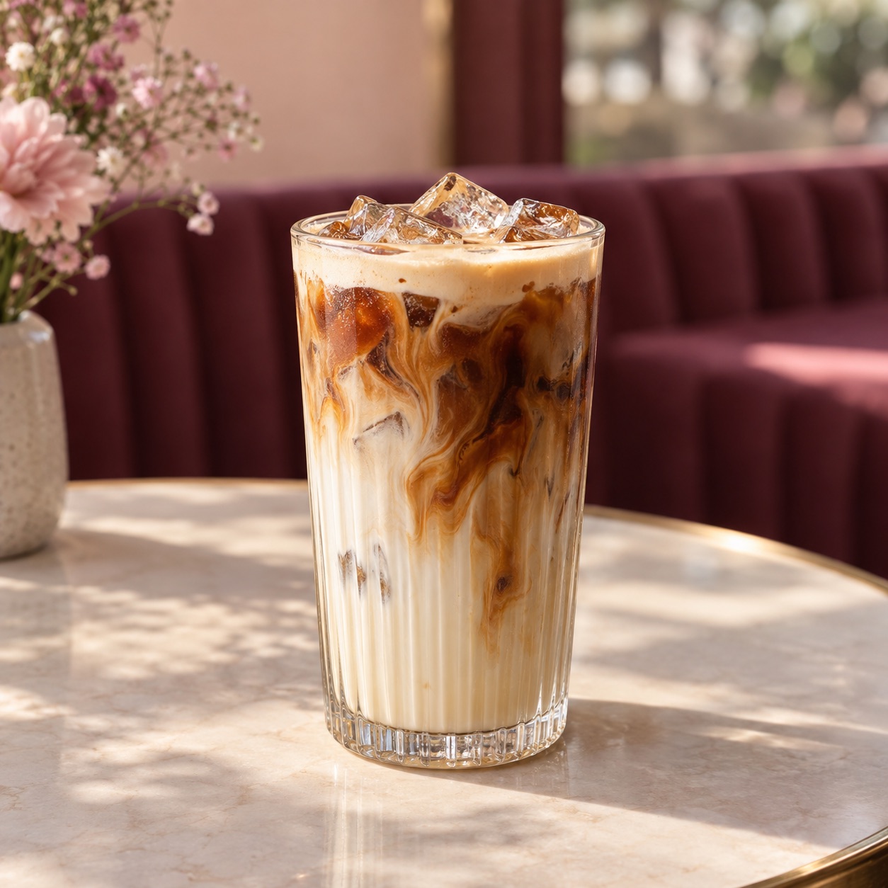 Iced Slice latte with espresso and milk